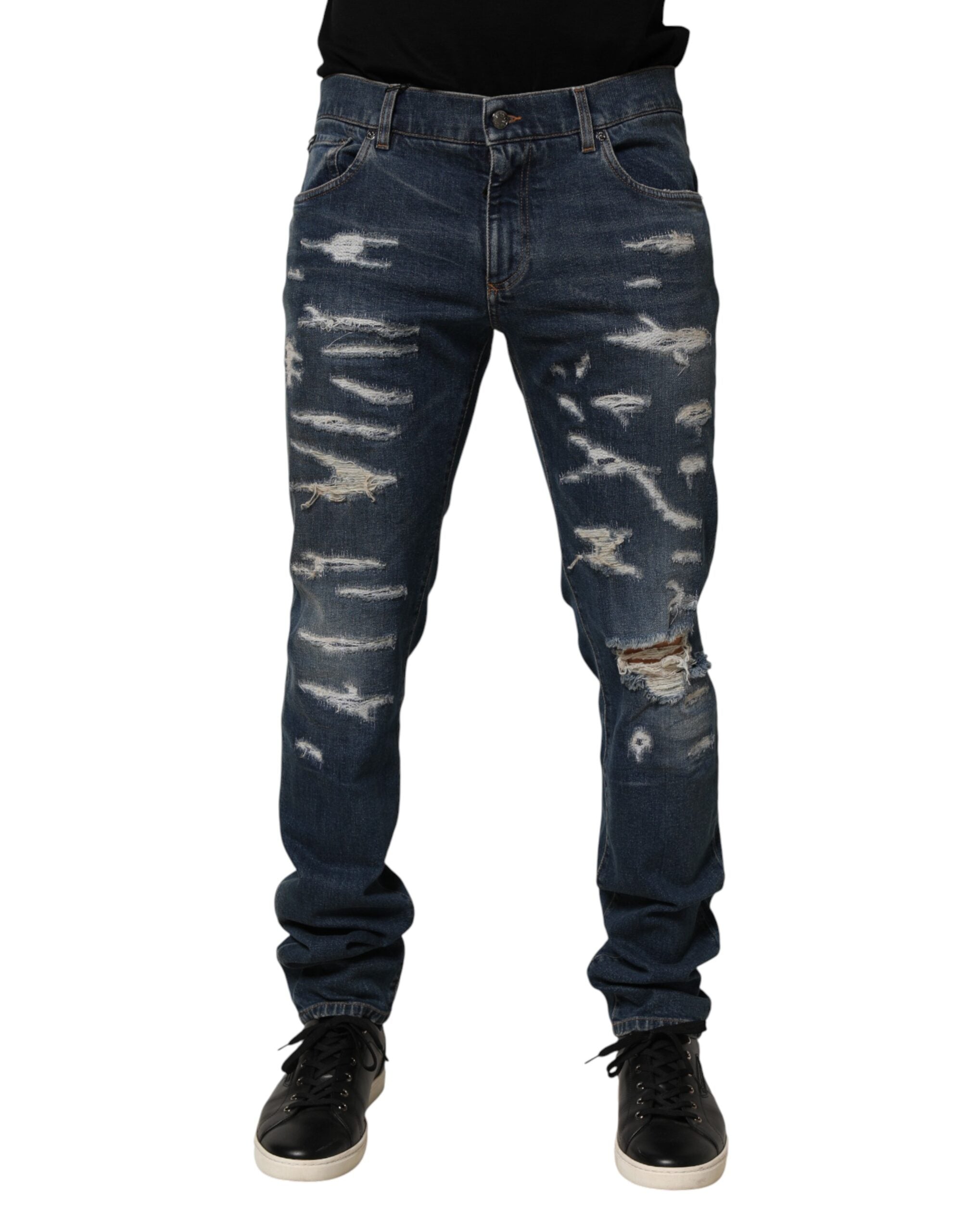 Distressed Denim Jeans — Blue