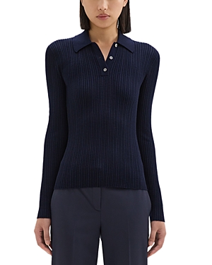 Slim Fit Ribbed Knit Polo