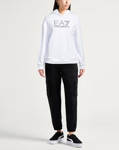 Ea7 Woman Sweatshirt White Size M Cotton, Polyester