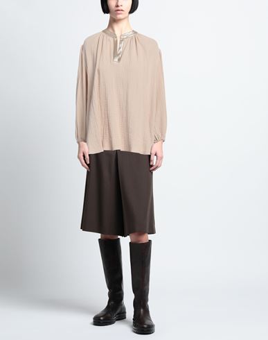 Woman Top Beige Size 8 Polyester, Elastane