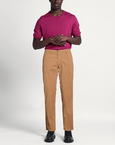 Man Pants Camel Size 36 Cotton, Elastane
