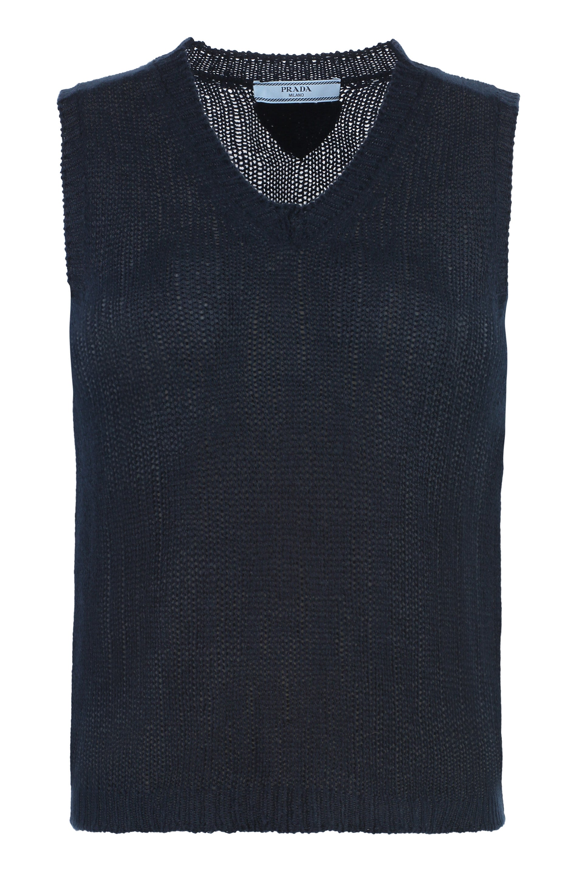 Ribbed Cashmere Knit Vest