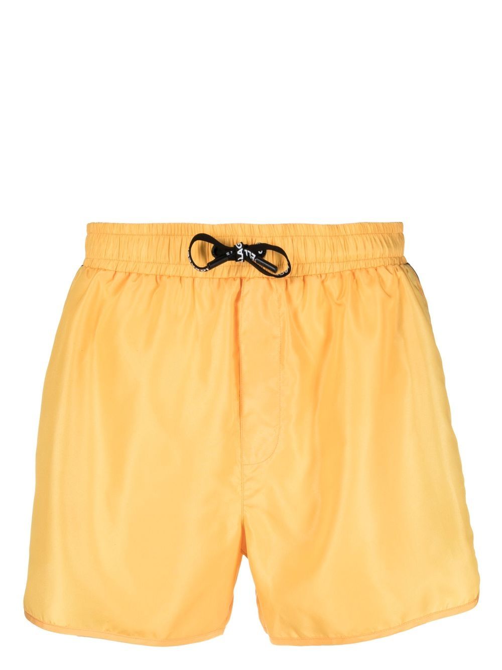 Logo-tape drawstring board shorts - Yellow