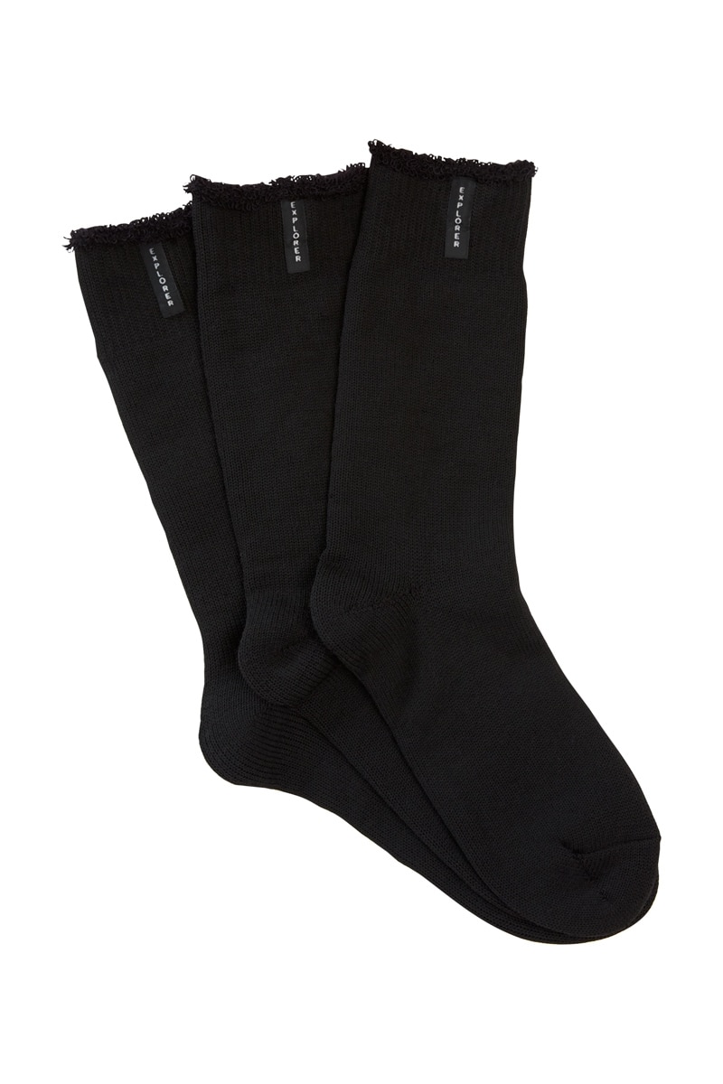Men's Explorer Original Wool Crew Socks 3 Pack in Black