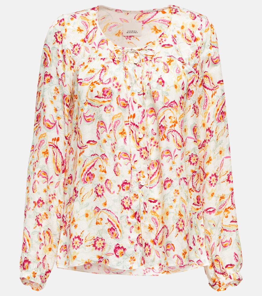 Prian printed silk-blend blouse
