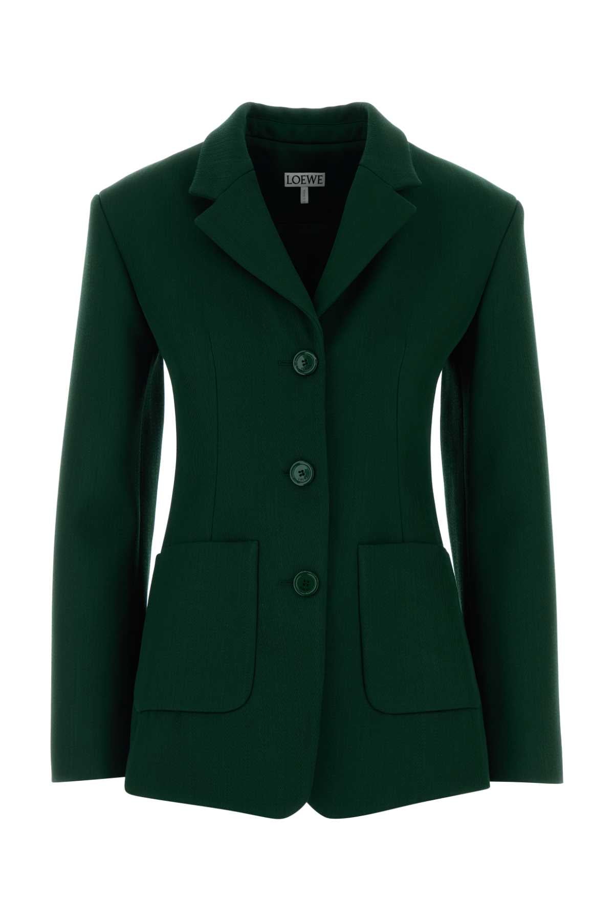 Wool Blend Blazer — Green
