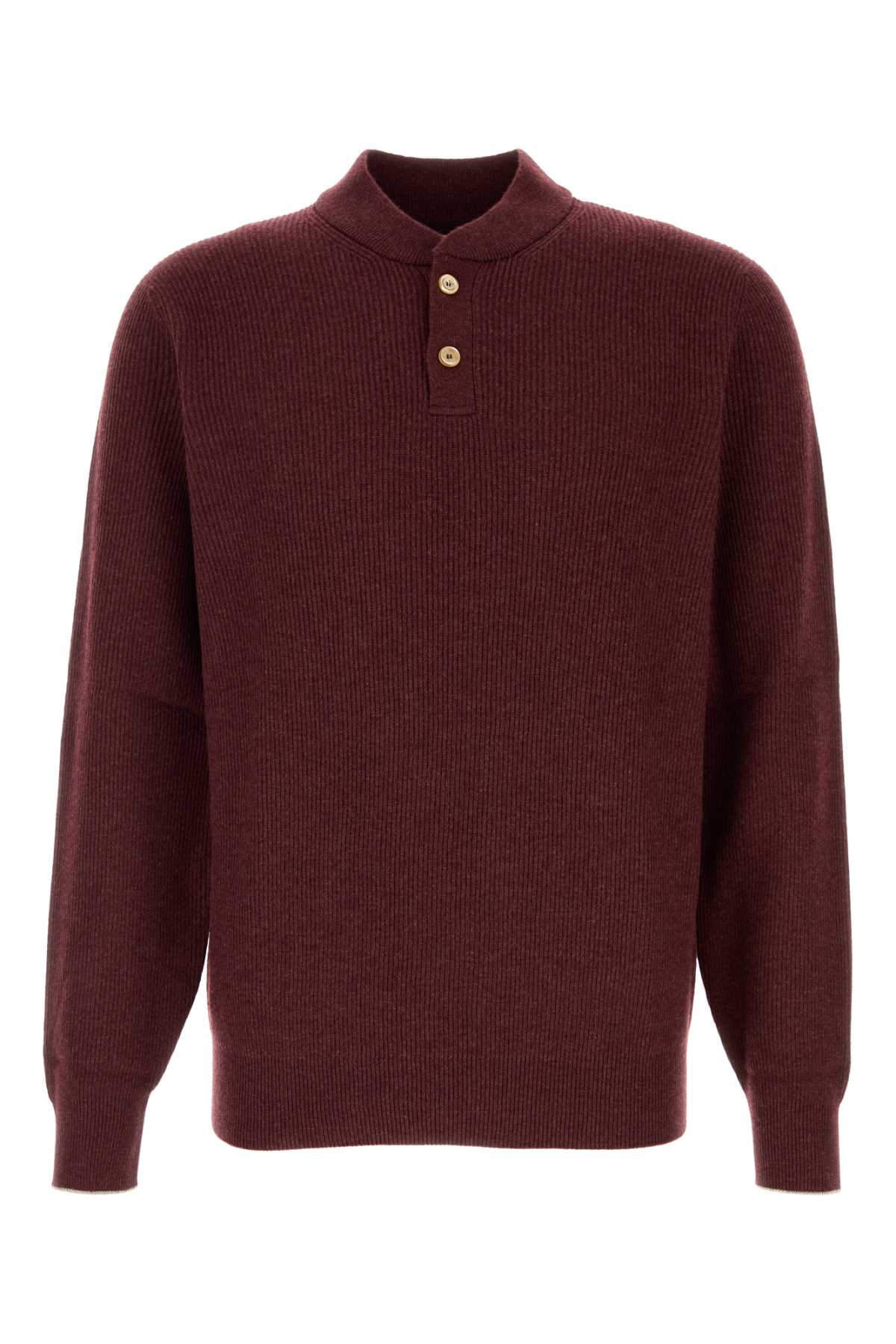 Ribbed henley sweater - Red