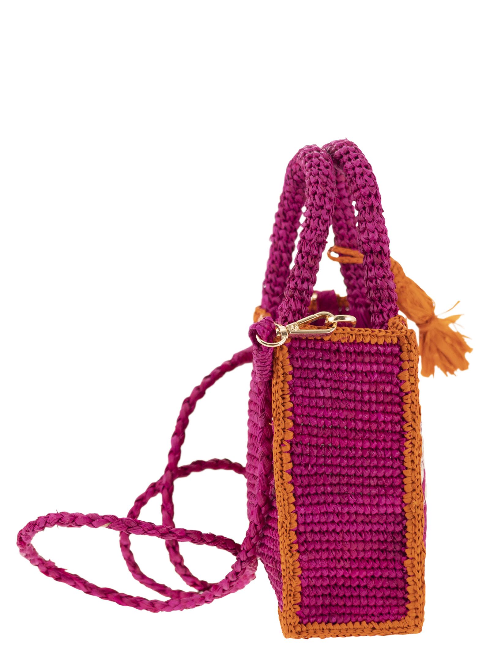 Vanity - Mini Raffia Bag With Embroidery