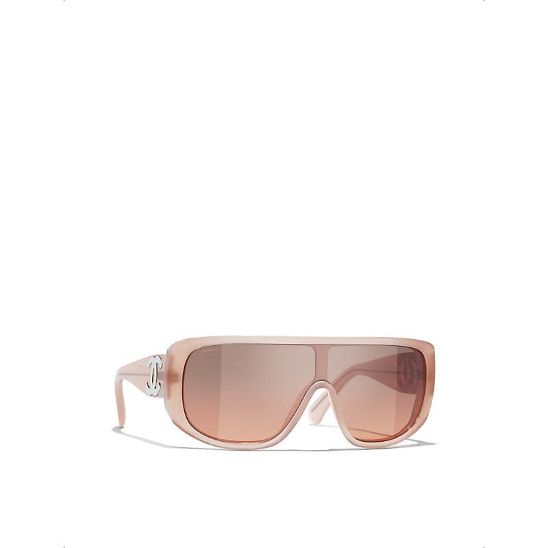 Womens Pink Shield Sunglasses