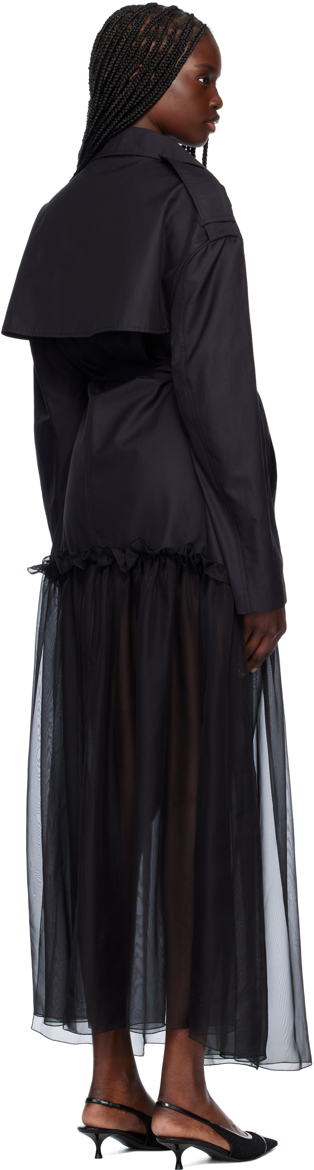 Nensi Dojaka Black Mia Hybrid Trench Coat