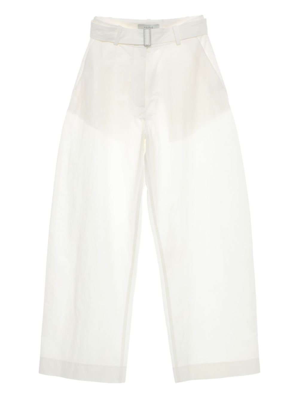 Round Leg Cotton Trousers — White