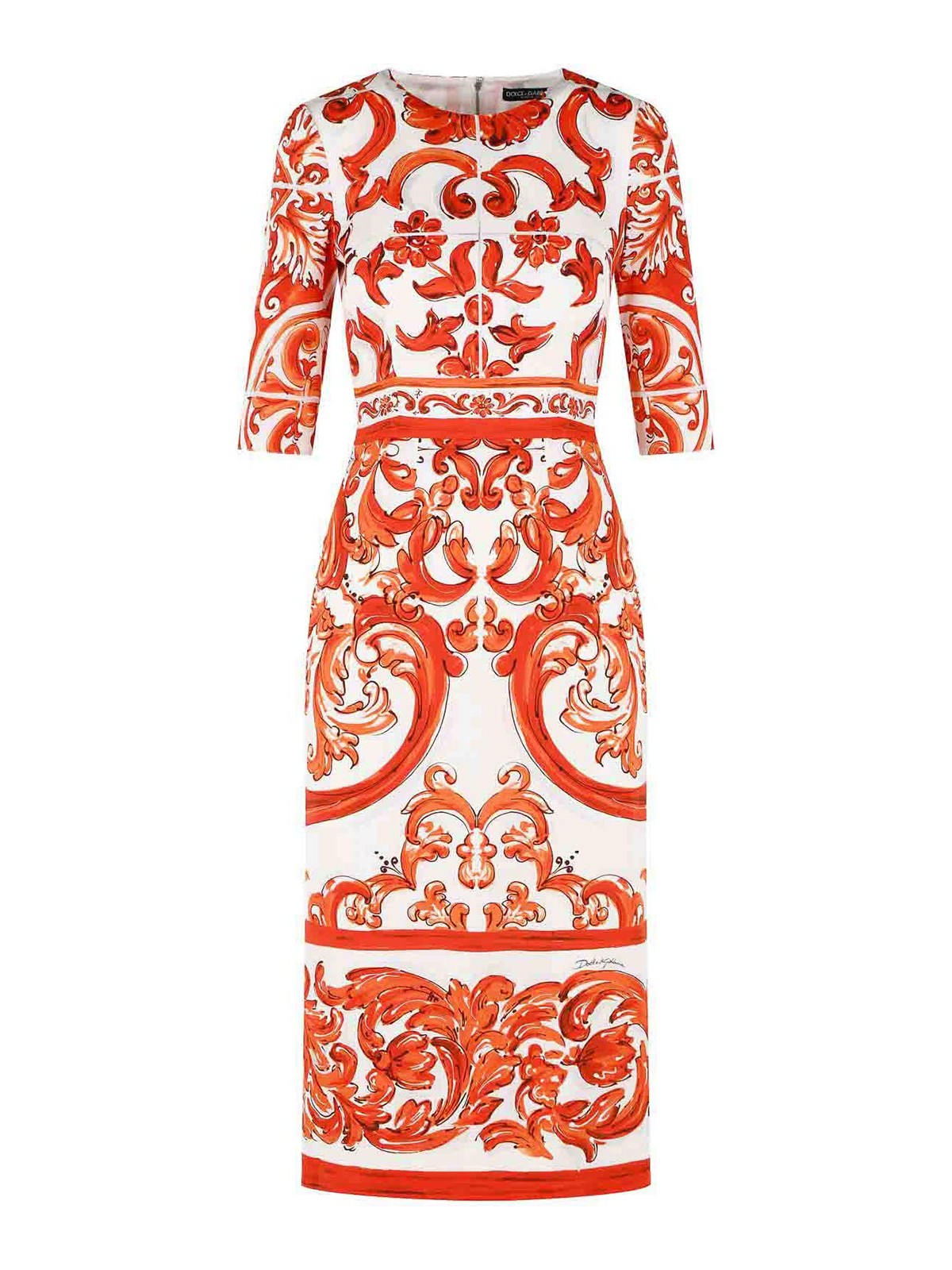 Majolica Print Silk Dress