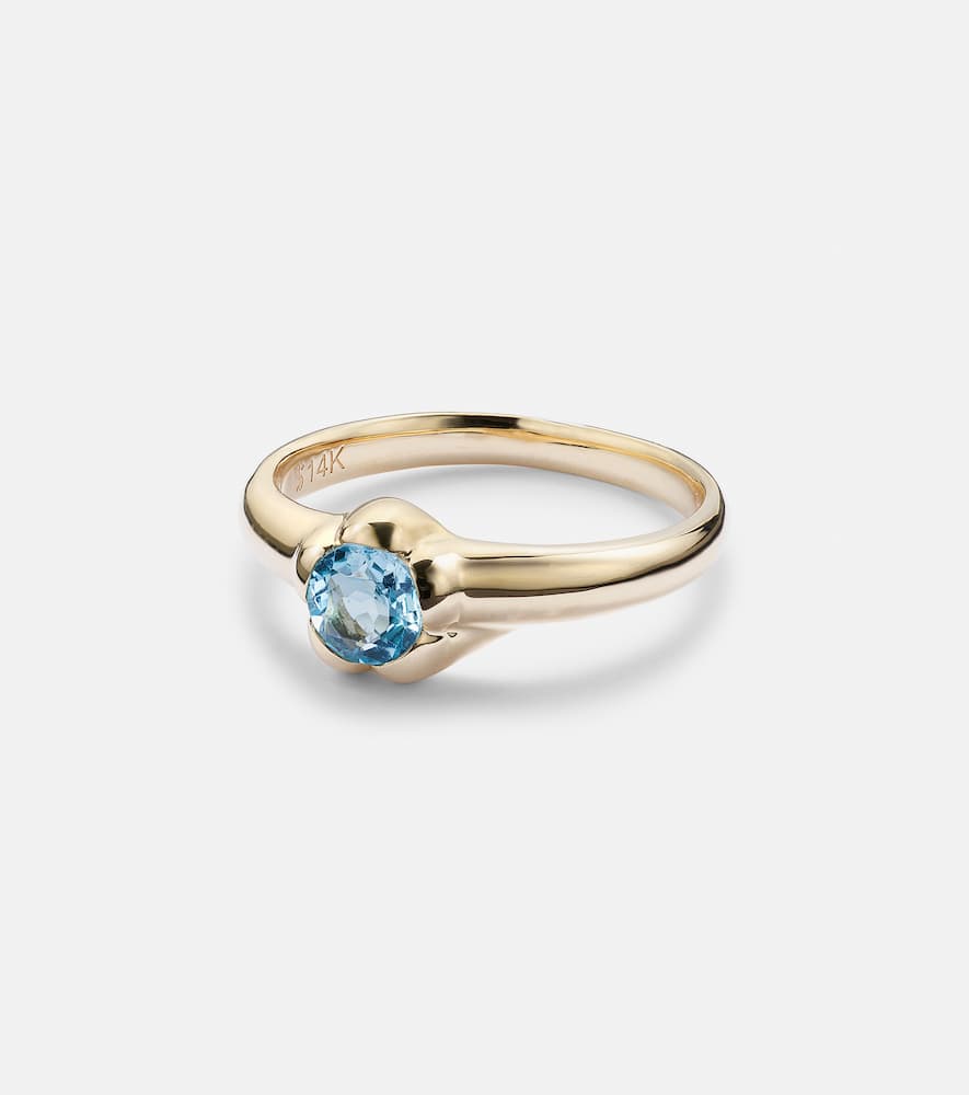 Morrison 14kt gold ring with blue topaz