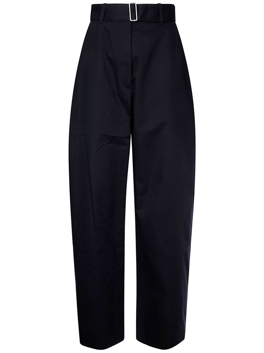 Round Leg Cotton Trousers — Black