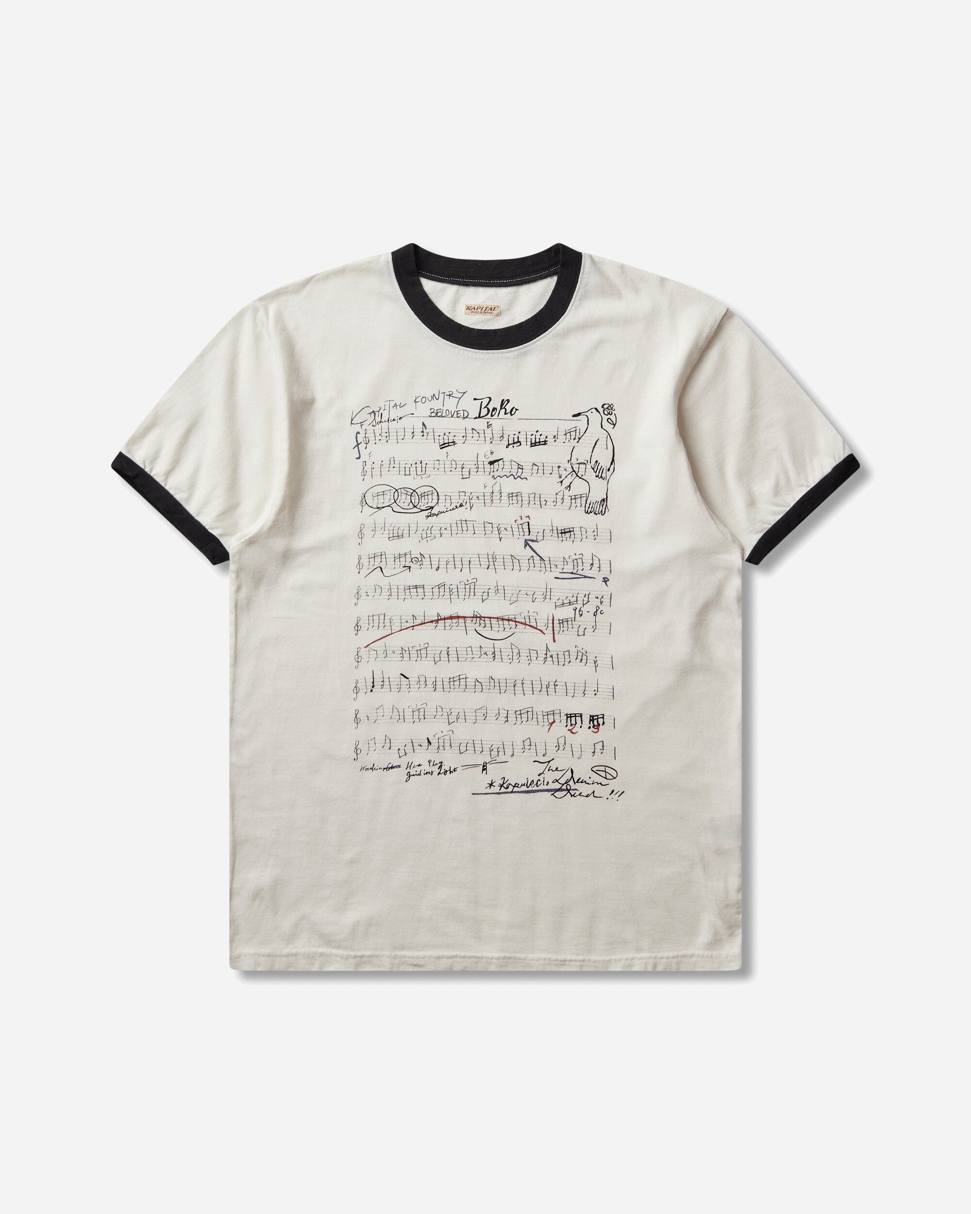 Men s 20/-Jersey Ringer T-Shirt Boro Elegy Ecru