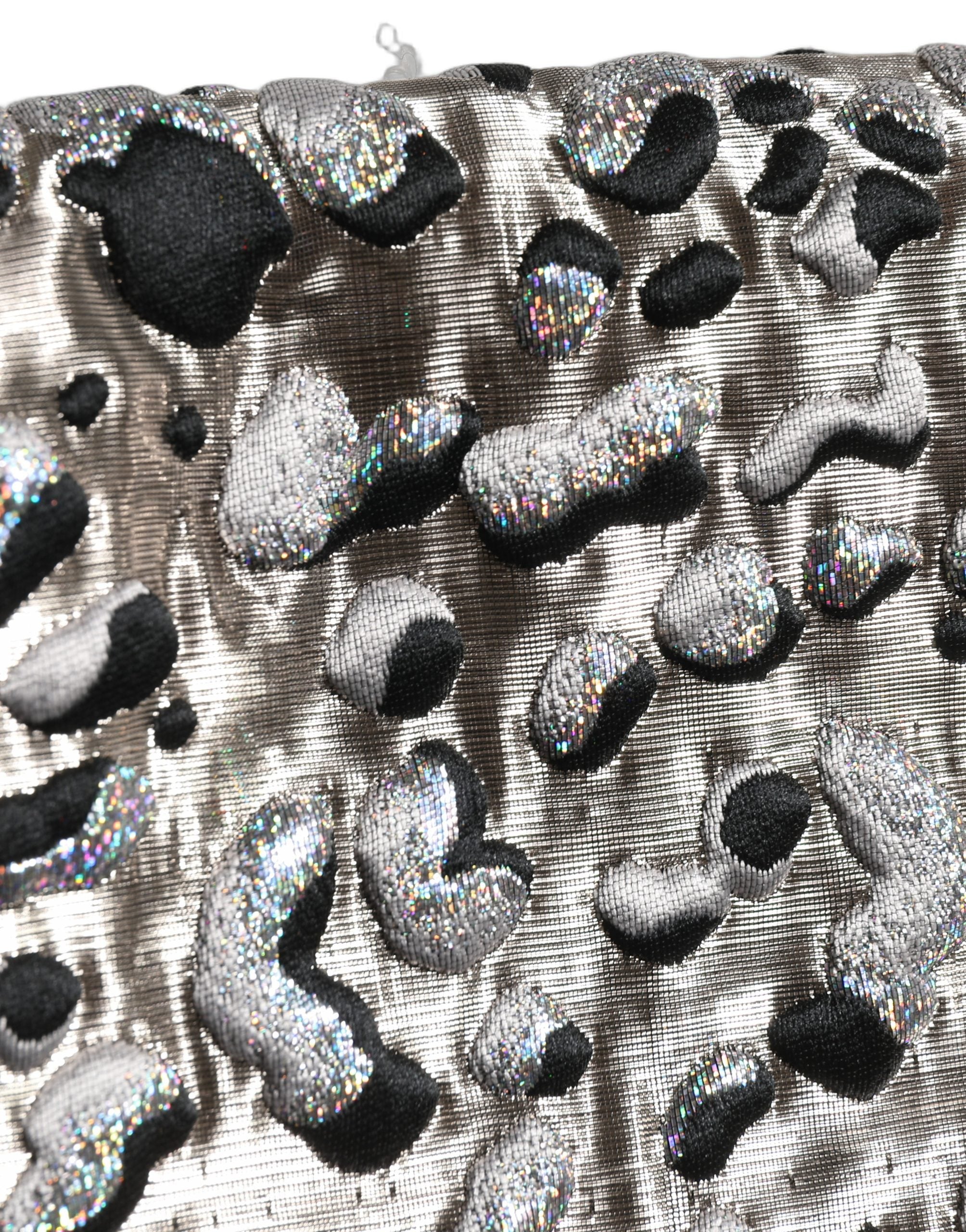 Leopard Jacquard Skirt — Silver