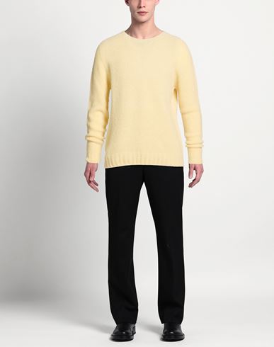 Man Sweater Pastel yellow Size XL Alpaca wool, Polyamide, Wool