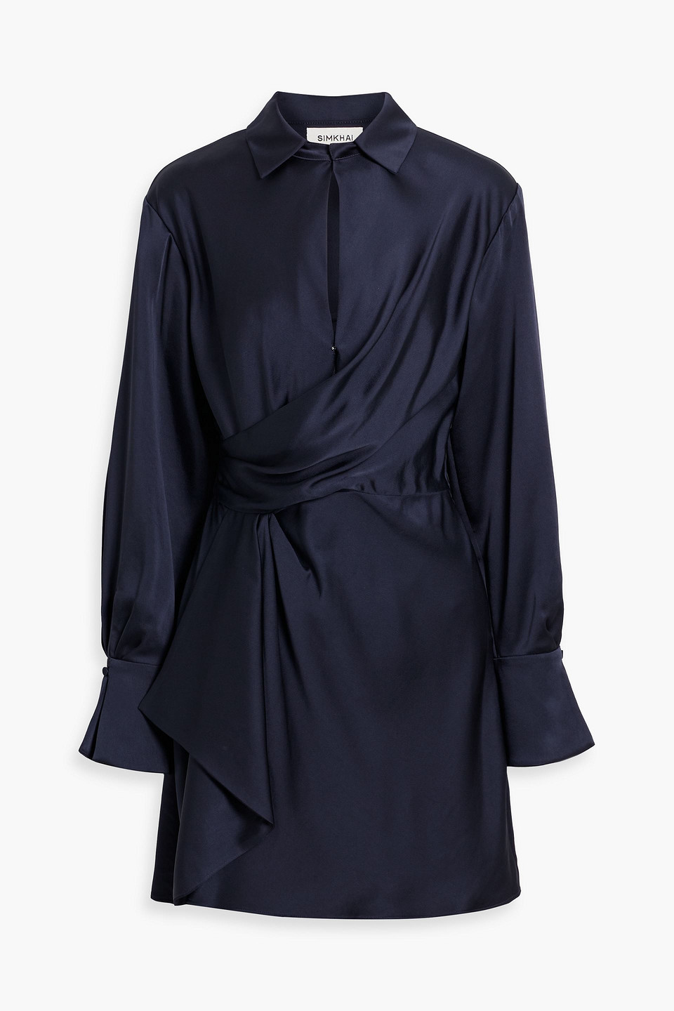 Talit draped satin-crepe mini dress - Blue - US 0