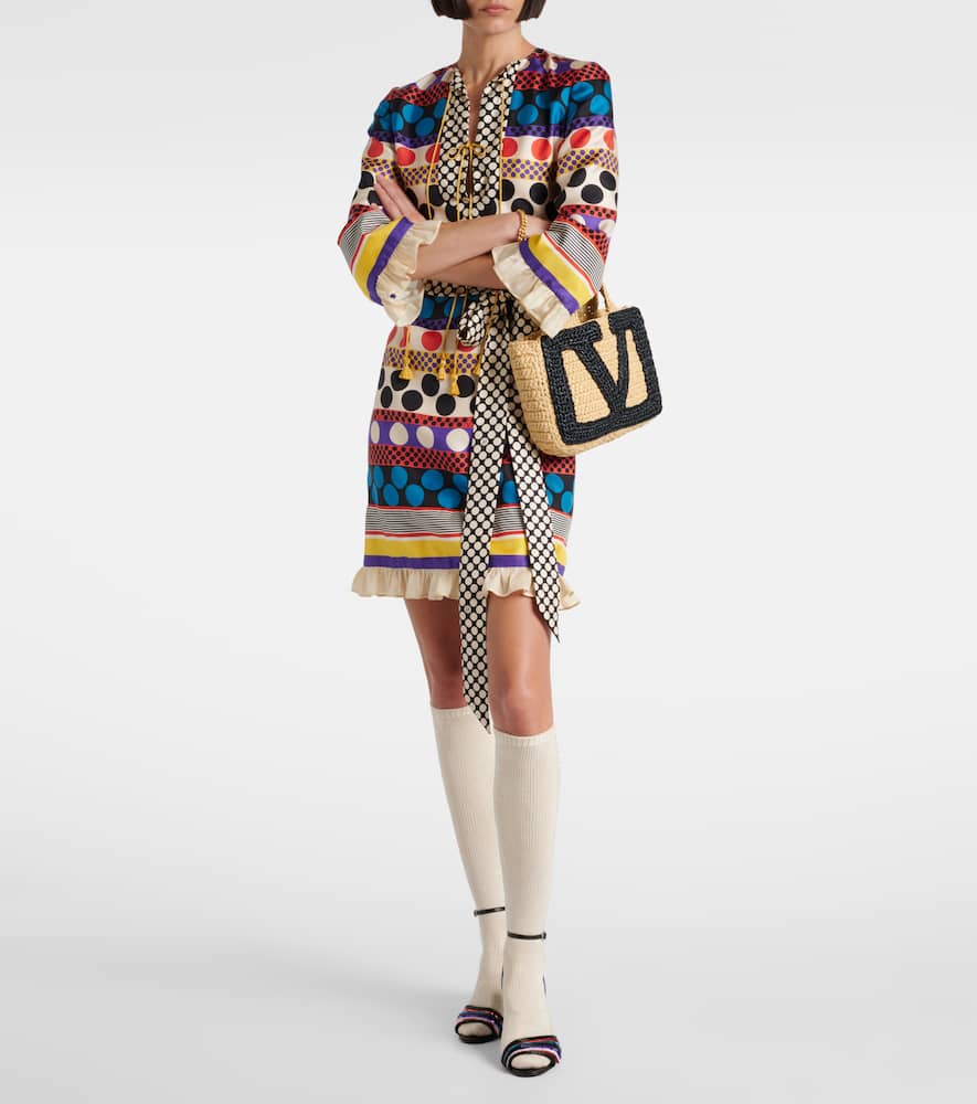 Escape polka-dot silk minidress