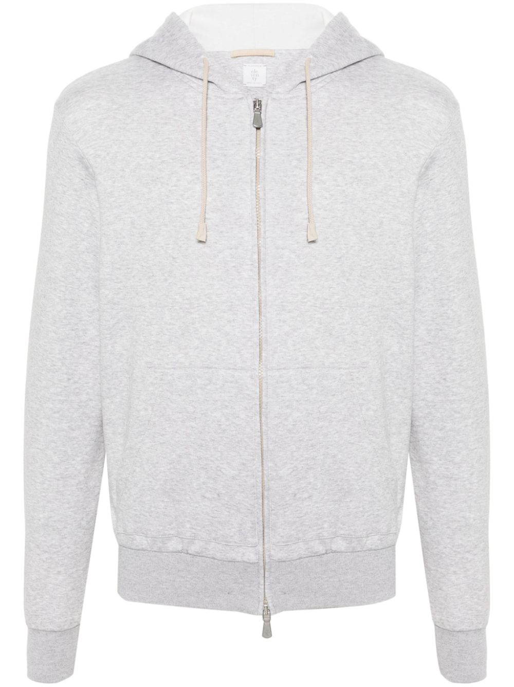 Mélange-effect hoodie - Grey