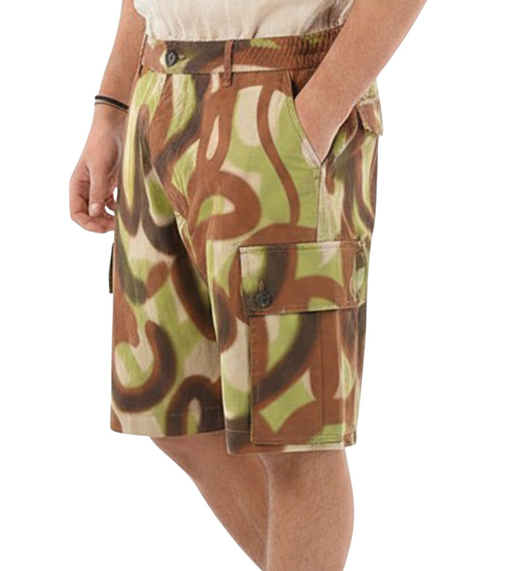 Spray-paint cargo shorts
