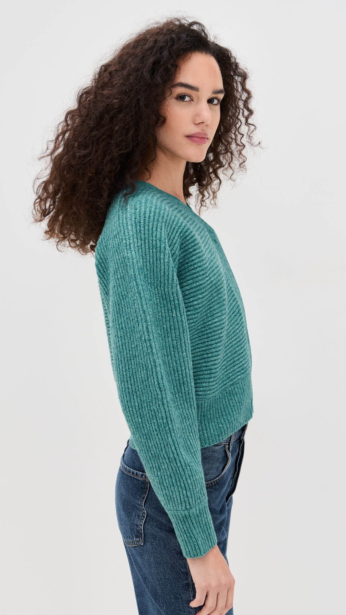 Mira Stitched Cardigan Teal