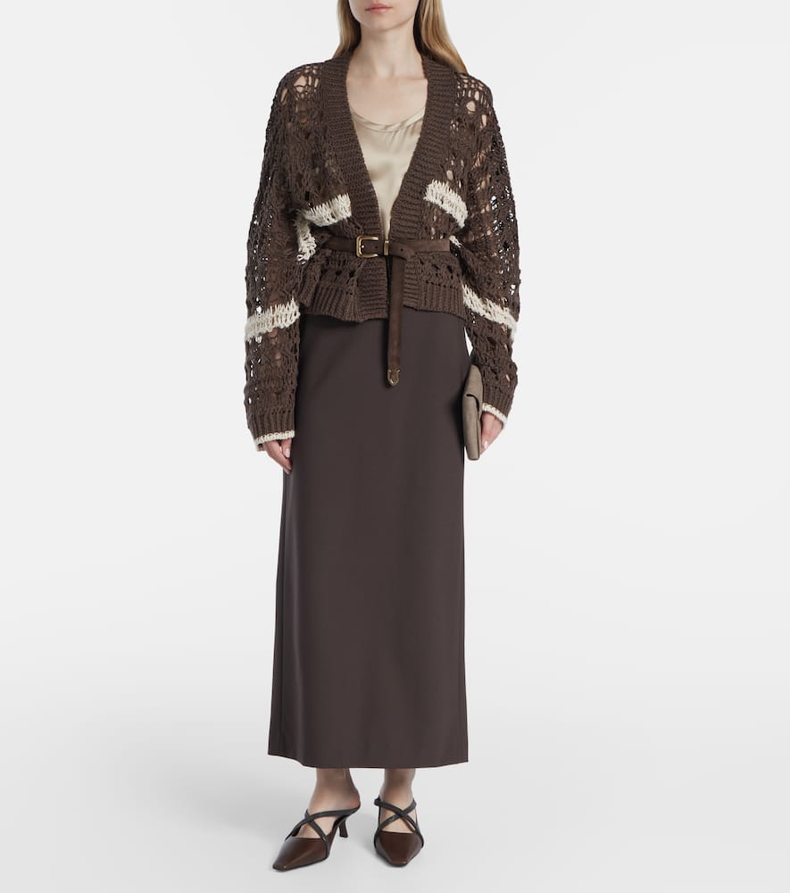 Wool-blend maxi skirt
