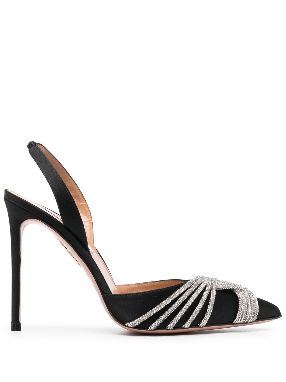 Crystal-embellished 115mm heeled pumps - Black