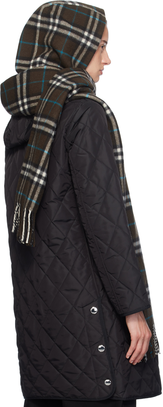 Burberry Brown Check Cashmere Hooded Scarf