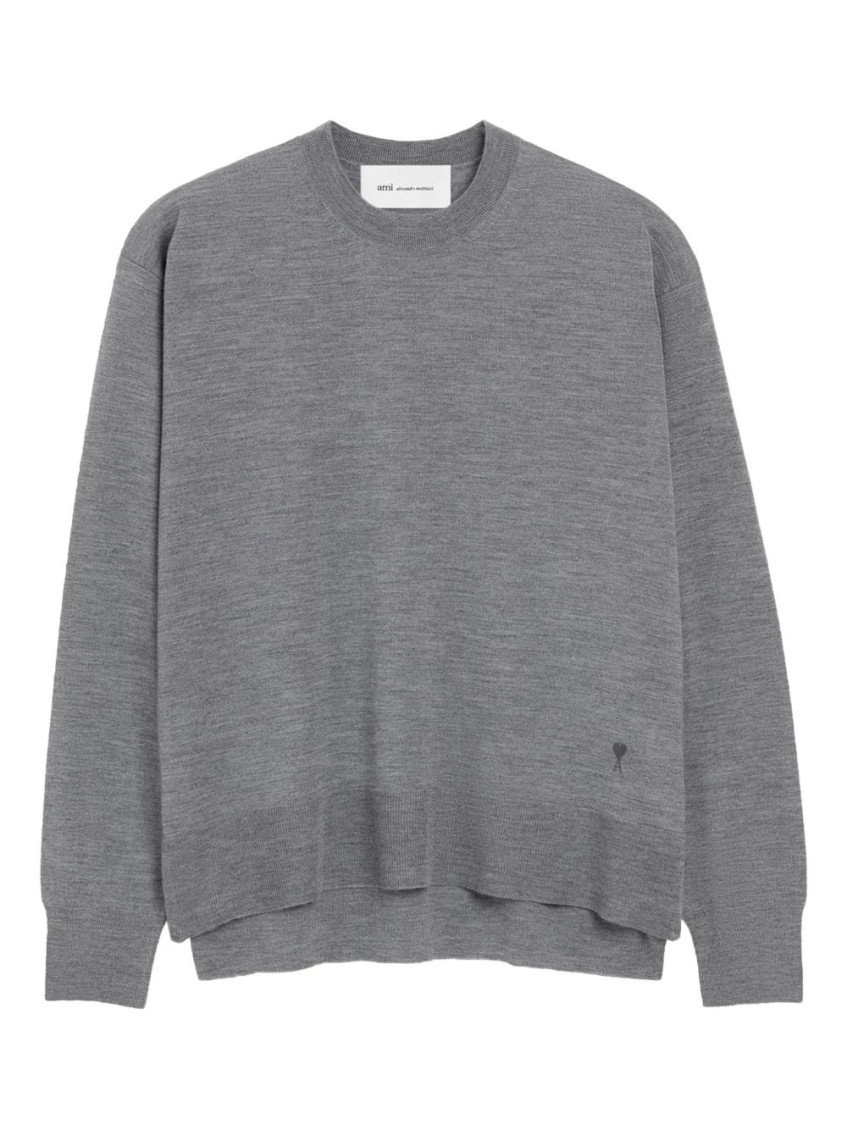 Grey Crew Neck Logo Sweater