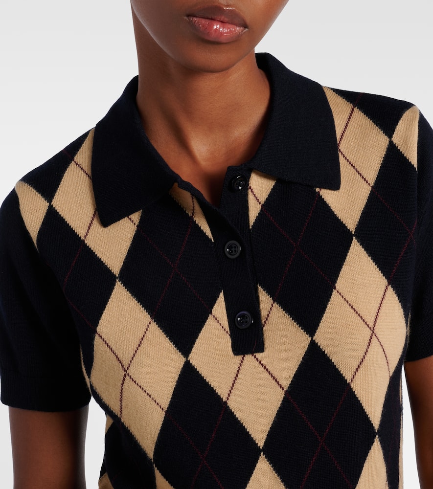 Argyle wool polo shirt