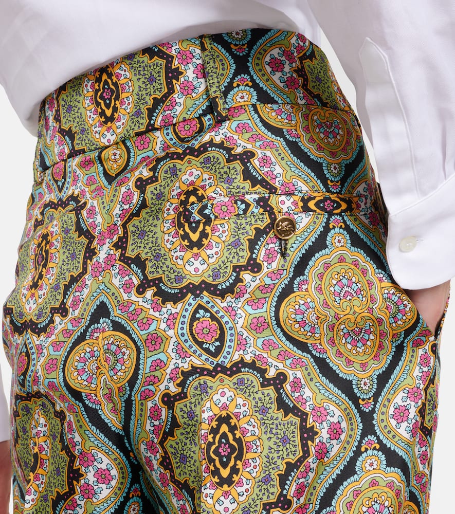 Printed silk wide-leg pants