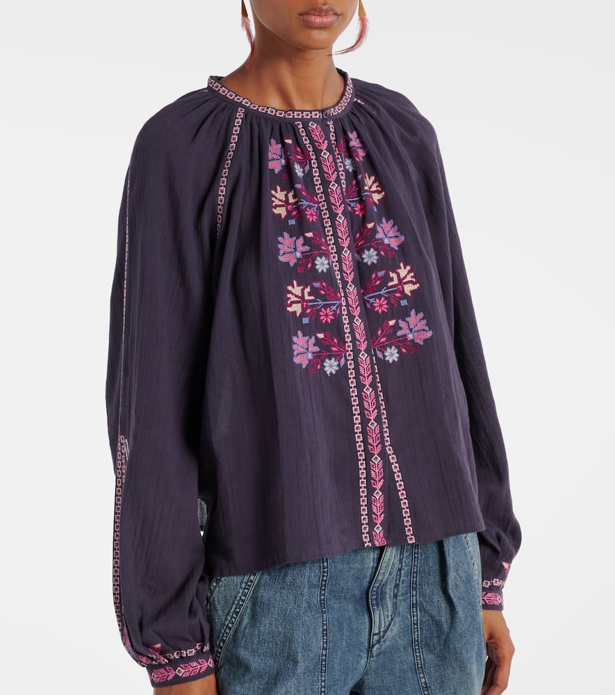 Lynne embroidered cotton blouse