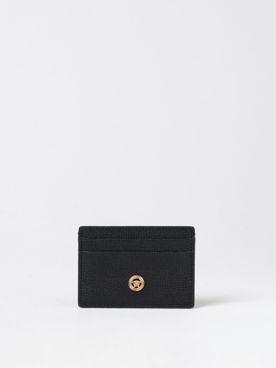 Medusa plaque leather cardholder - Black