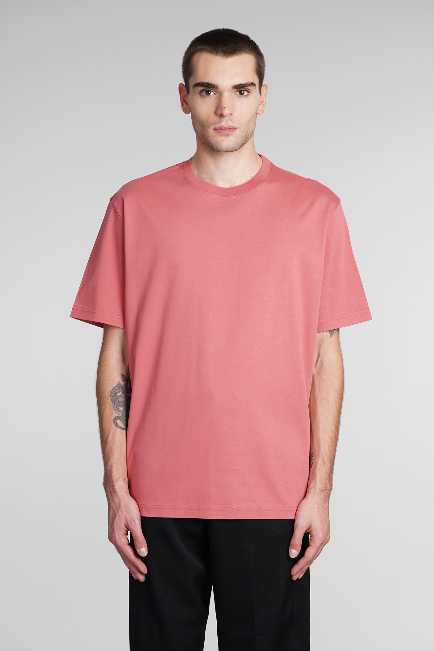 T-shirt In Rose-pink Cotton