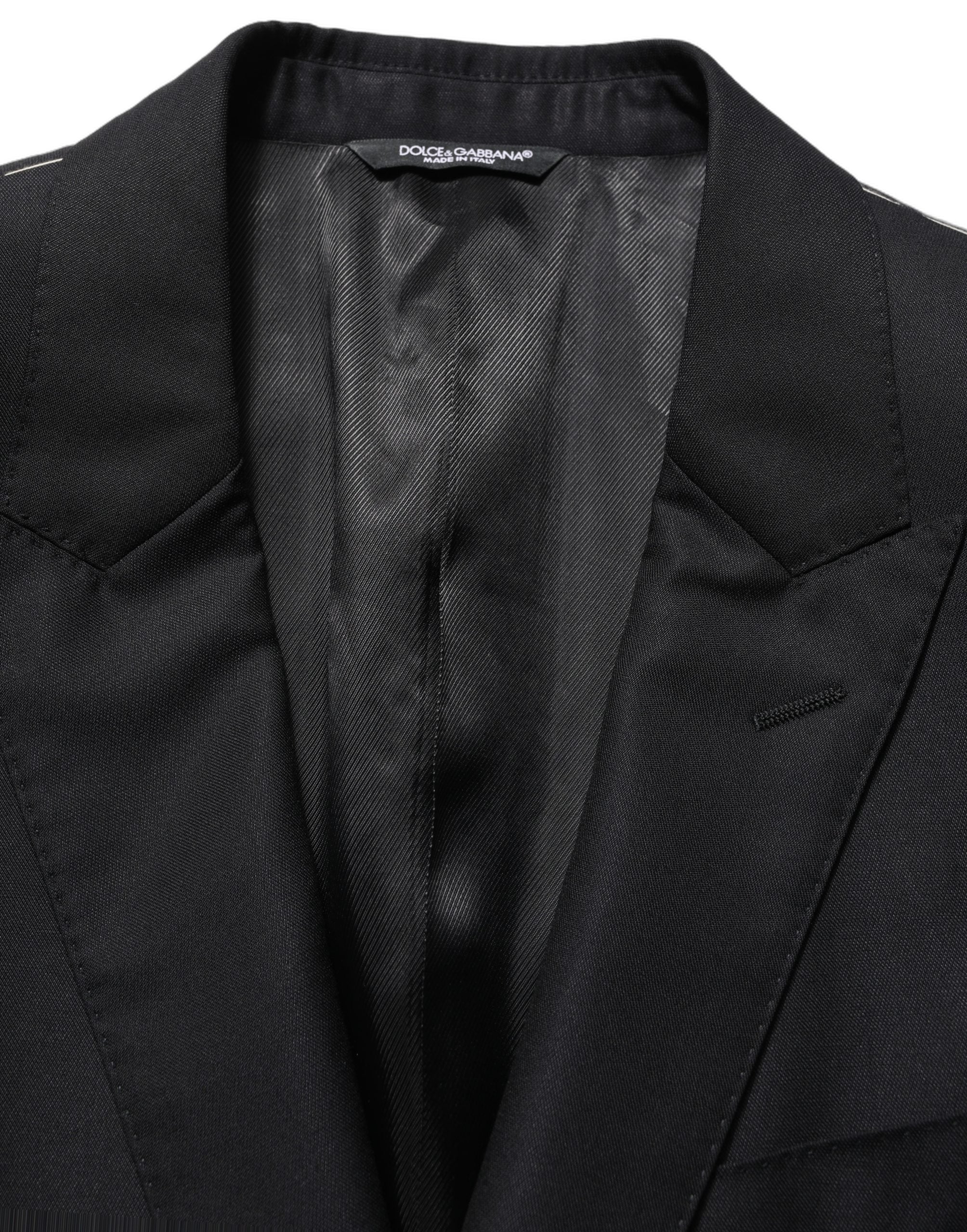 Virgin Wool and Silk Blazer — Black