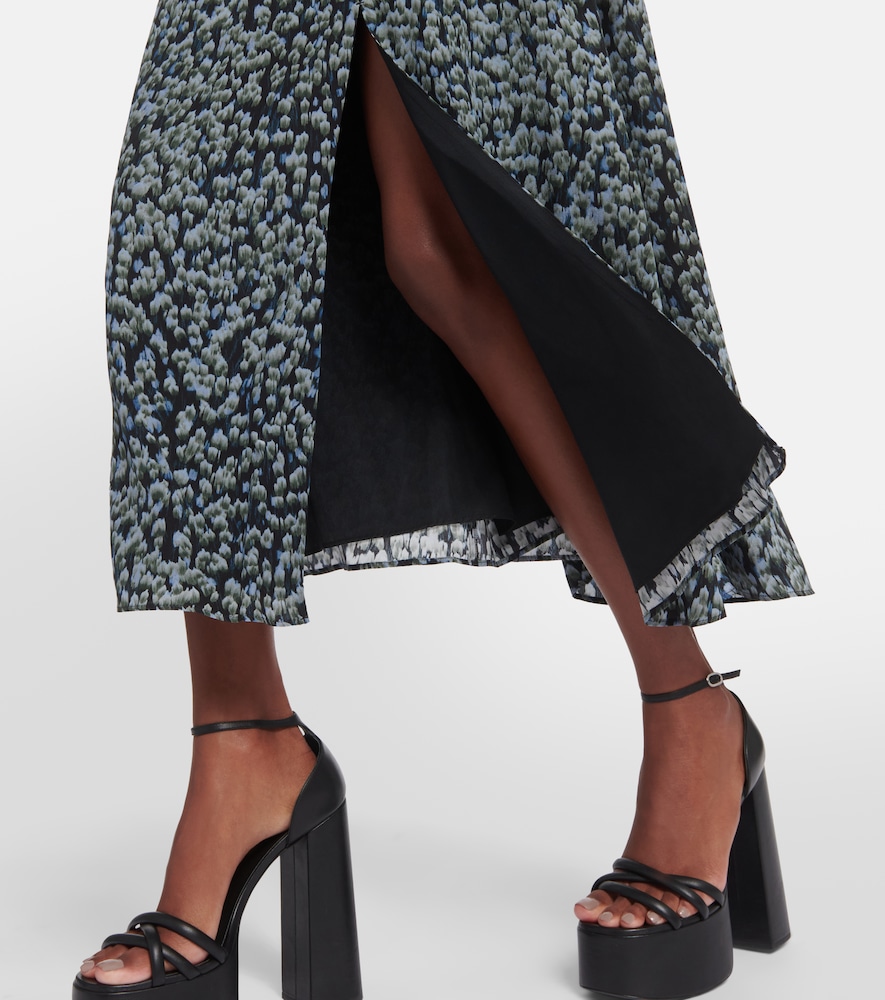 Lillian printed silk midi dress