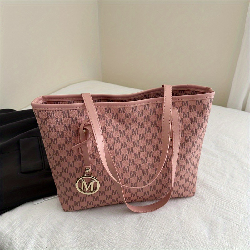 TEMU Light Luxury, Minimalist, Fashionable, High-end Texture, Design Sense, Tote Bag, Women's Pattern, Large Capacity Shoulder Bag