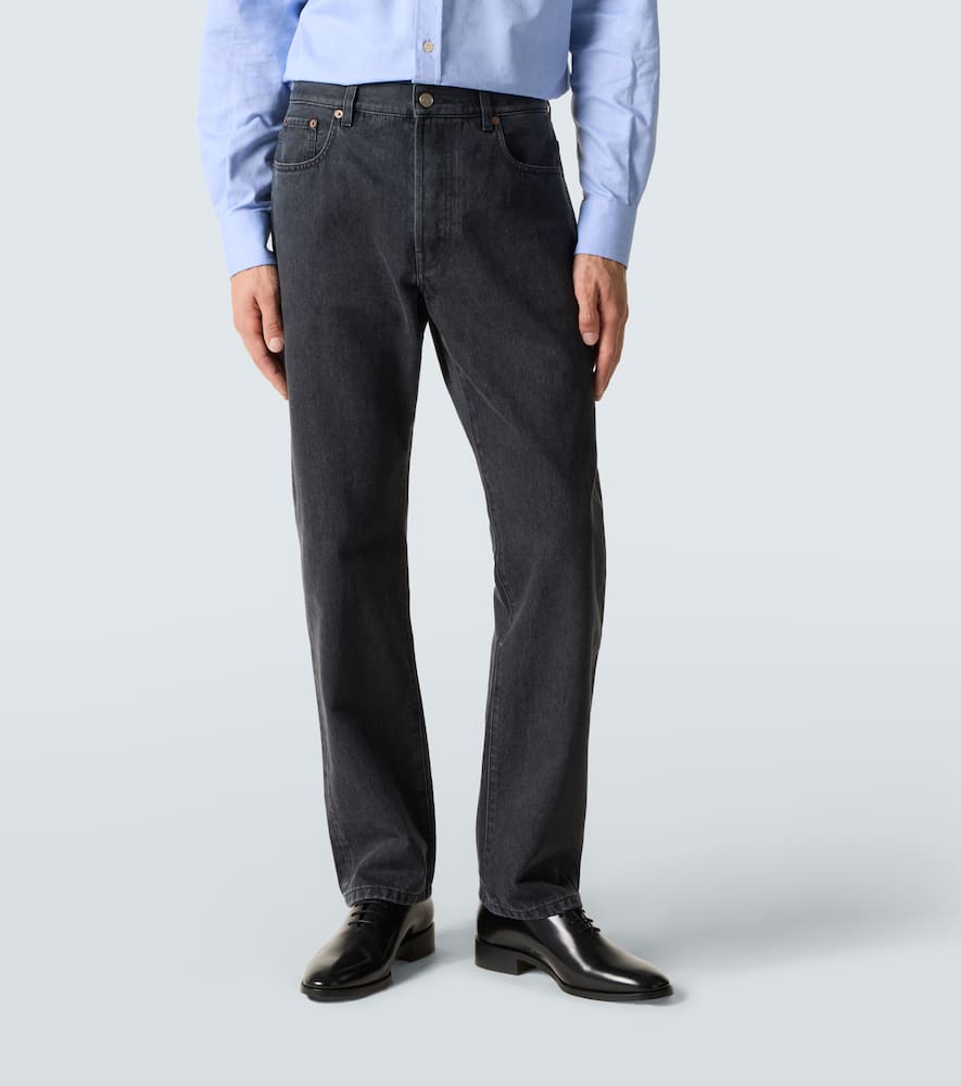 Mid-rise straight jeans