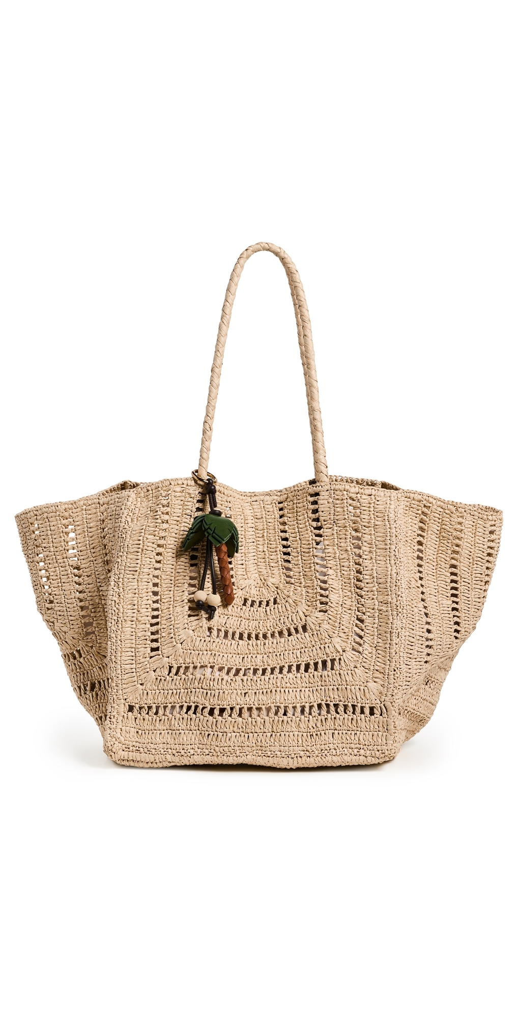 X Shopbop Large Eyelet Raffia Tote w/ Bag Charm Natural One Size