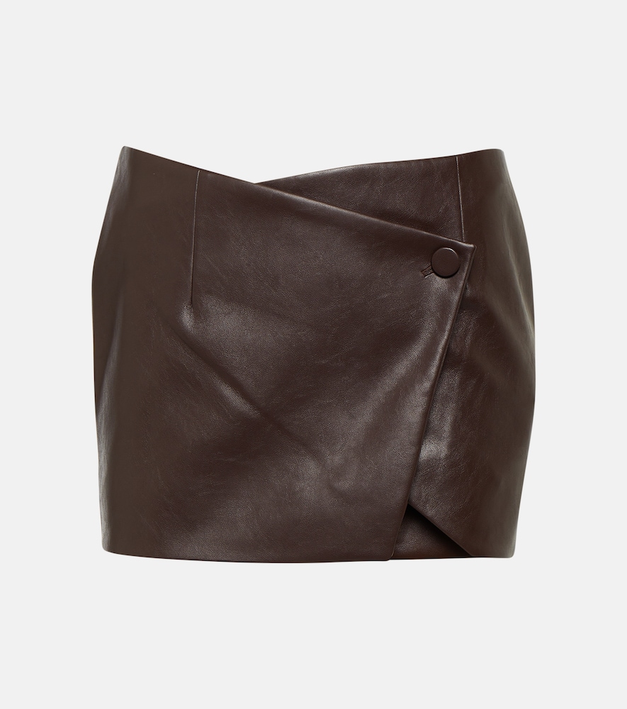 Mille faux leather wrap miniskirt