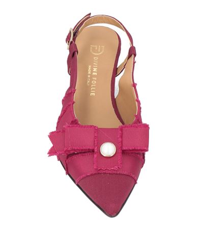 Woman Pumps Burgundy Size 8 Textile fibers, Rubber