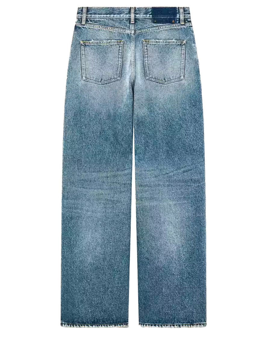 Golden Women`S Boyfriend Jeans In Stone-Washed Light Blue Denim