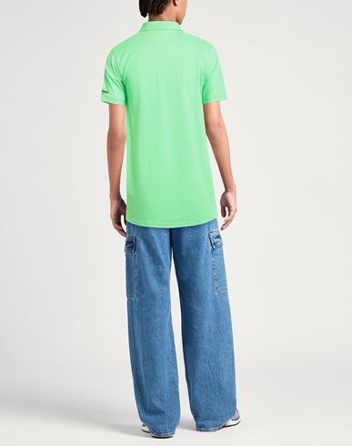 Swim Man Polo shirt Green Size L Polyester, Cotton