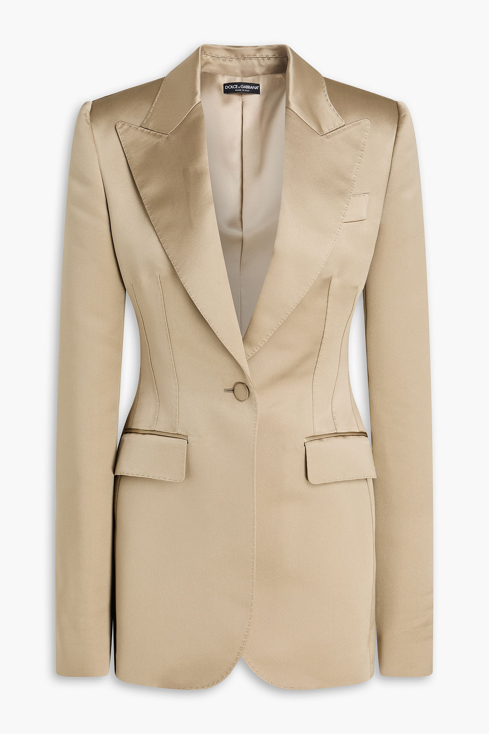 Silk-satin blazer - Neutral - IT 40