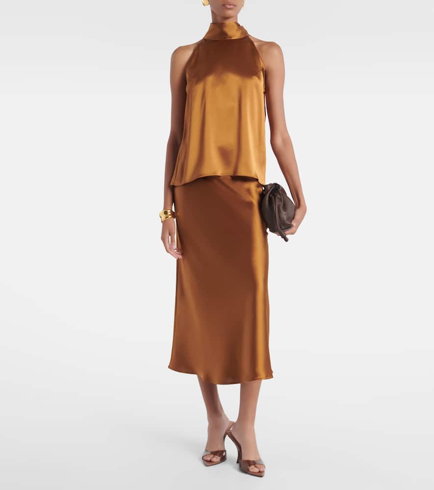 Valletta satin slip skirt