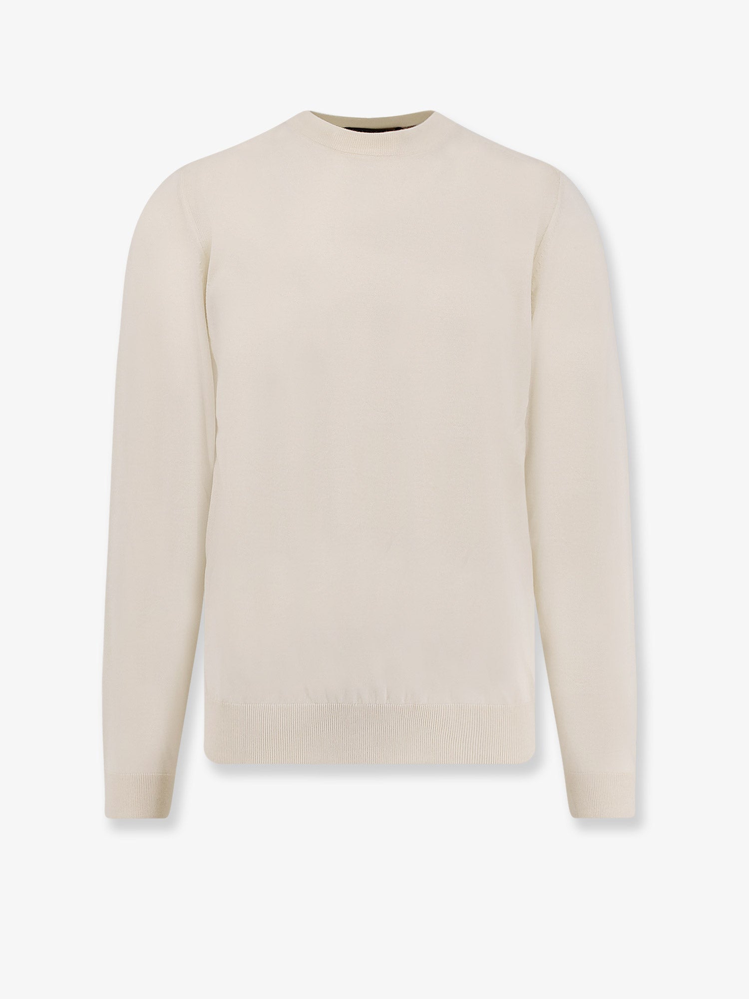 Wool-Silk-Cashmere Crew-Neck Sweater — White