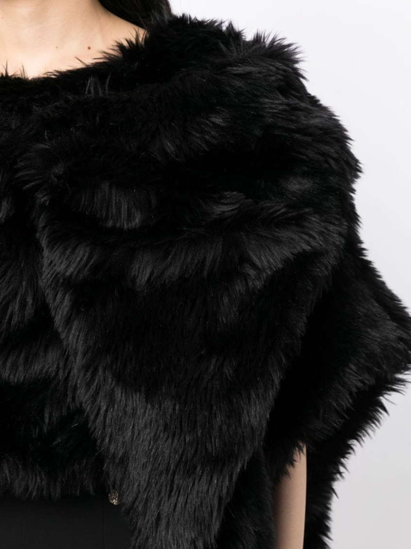 Black Faux fur cropped jacket