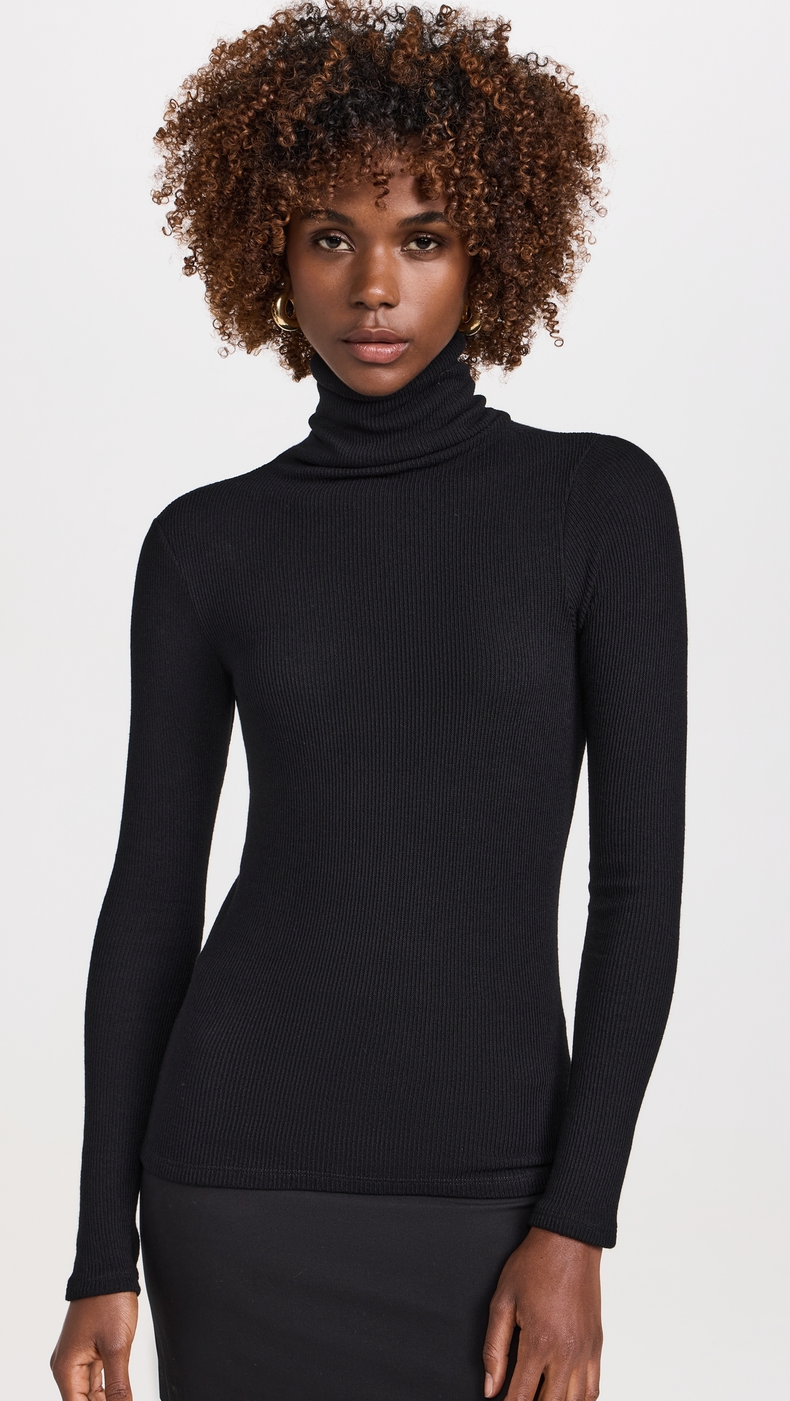 Sweater Knit Turtleneck Black
