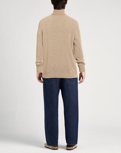Man Turtleneck Beige Size 46 Virgin Wool, Polyamide